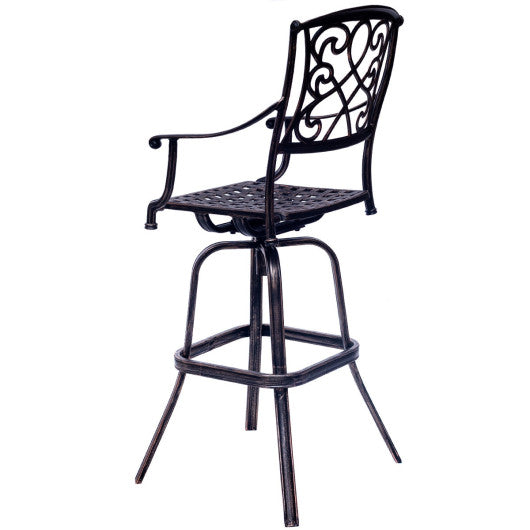 Costway 30" Antique Cast Aluminum Swivel Bar Stool