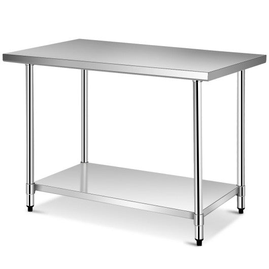 Costway 30" x 48" Stainless Steel Food Preparation Kitchen Table