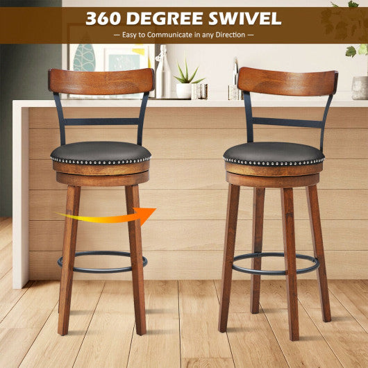 Costway 30.5" Set of 2 Swivel Pub Height Bar Stool