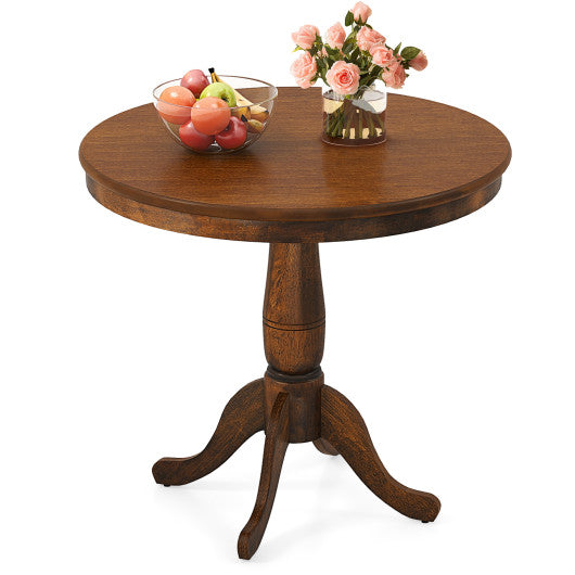 Costway 32" Wooden Round Pub Pedestal Side Table