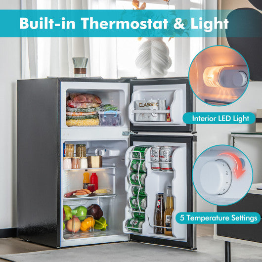 Costway 3.2 Cu. Ft Compact Mini Fridge with 5 Temperature Settings