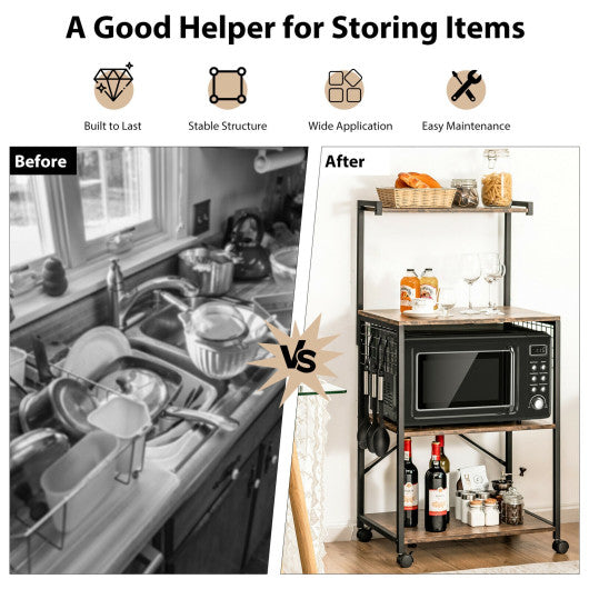 Costway 4-Tier Kitchen Baker’s Rack on Wheels