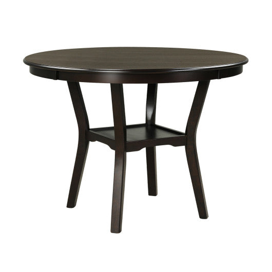 Costway 42" 2-tier Round Dining Table with Storage Shelf