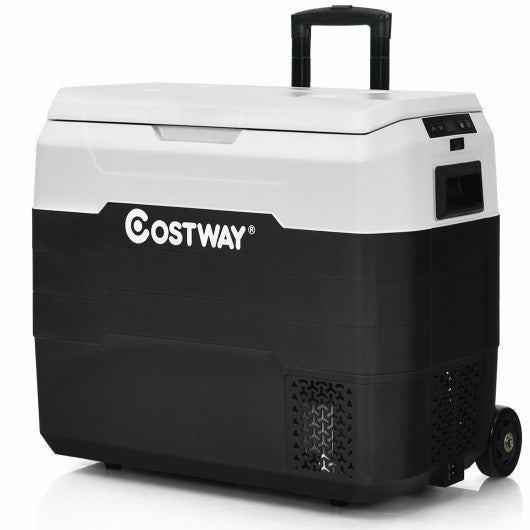Costway 42 QT White Portable Dual-Zone Car Refrigerator
