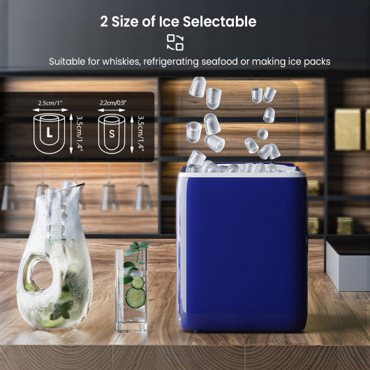 Costway 44 lbs Navy Portable Countertop Ice Maker Machine with Scoop