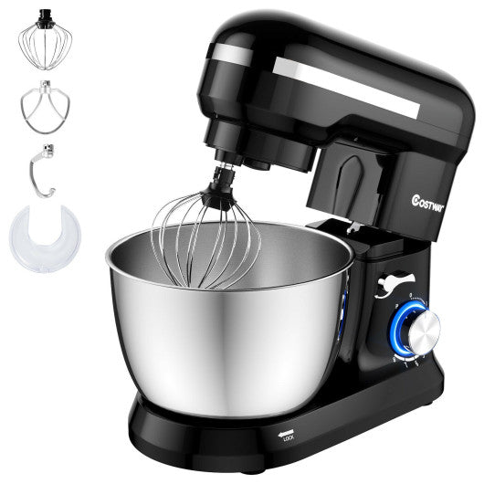 Costway 4.8 Qt 8-speed Black Electric Food Mixer with Dough Hook Beater