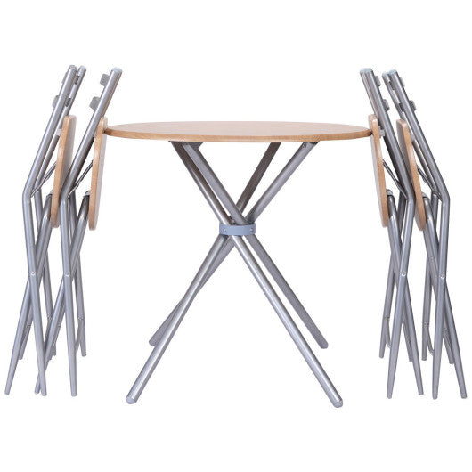 Costway 5 pcs Folding Round Dining Set
