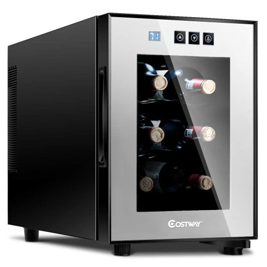 Costway 6 Bottle Freestanding Thermoelectric Wine Cooler Freestanding