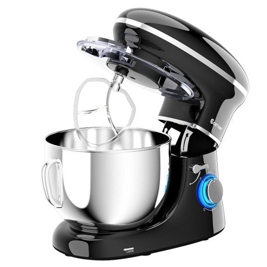 Costway 6 Speed 6.3 Qt Tilt-Head Black Stainless Steel Electric Food Stand Mixer