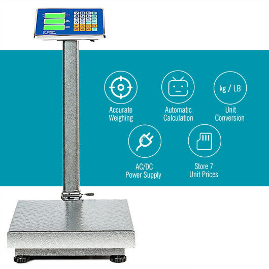 Costway 660 lbs Weight Platform Scale Digital Floor Folding Scale