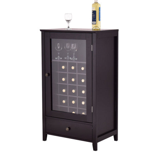 Costway Artistic Durable Wooden Home Wine Racks with Drawer