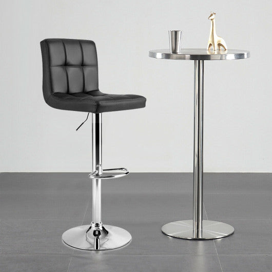 Costway Black Adjustable Swivel Bar Stool with PU Leather