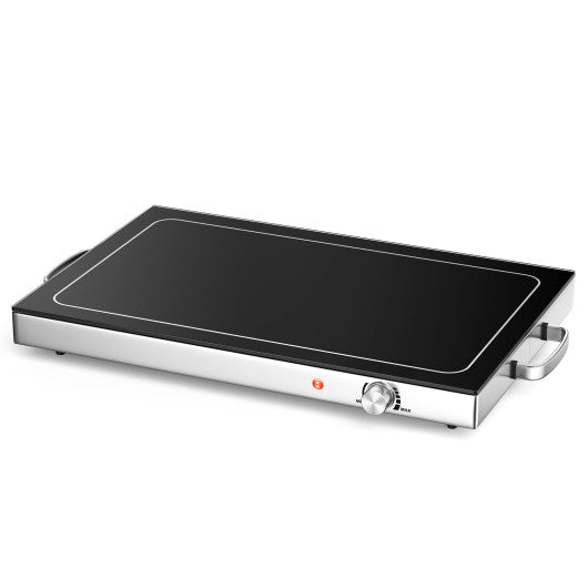 Costway Black Electric Warming Tray with Adjustable Temperature Control