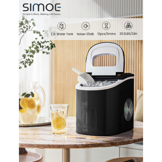 Costway Black Mini Portable Compact Electric Ice Maker Machine