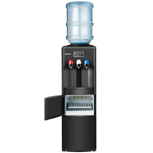 Costway Black Top Loading Water Dispenser with Built-In Ice Maker Machine
