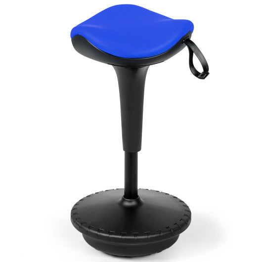 Costway Blue Adjustable Swivel Sitting Balance Wobble Stool Standing Desk Chair
