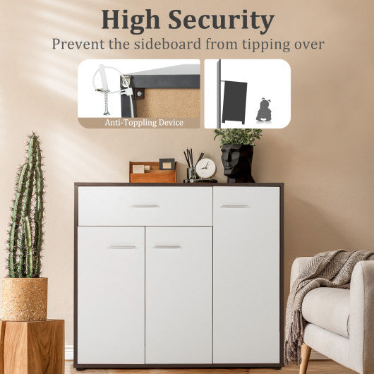 Costway Buffet Sideboard Storage Cabinet with Spacious Table Top