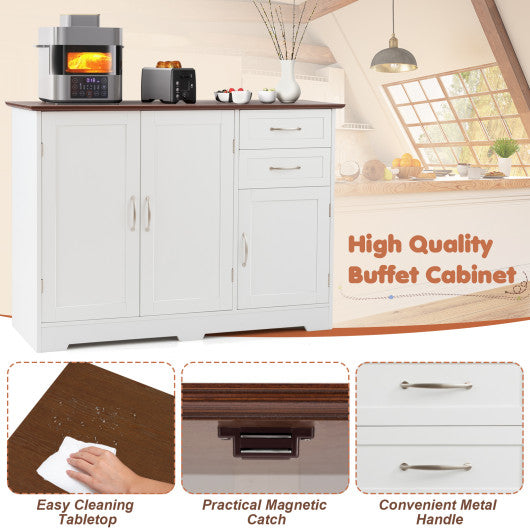 Costway Buffet Storage Cabinet Kitchen Sideboard with 2 Drawers