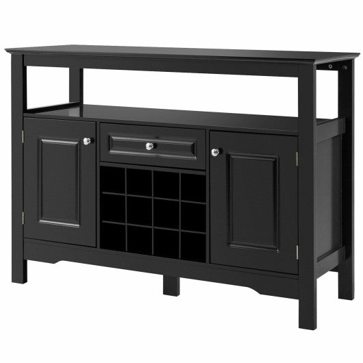 Costway Elegant Classical Multifunctional Wooden Wine Cabinet Table