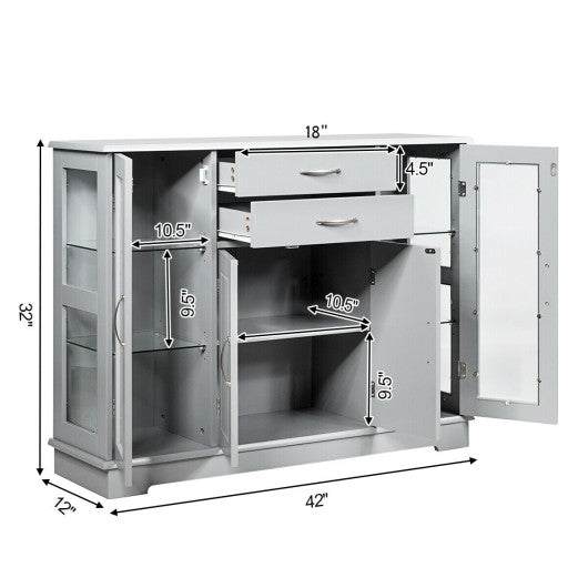 Costway Gray Buffet Server Storage Cabinet