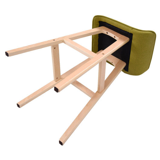 Costway Green Modern Wood Linen Bar Stool Dining Counter Barstools High Chair Furniture