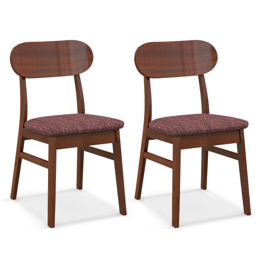 Costway KC55626ES Set of 2 Espresso Mid-Century Wooden Dining Chairs