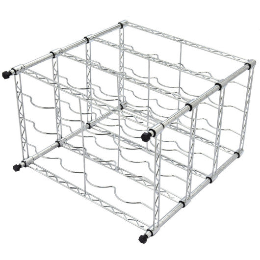 Costway Metal Wine Holder Bottle Rack for 16 Bottles