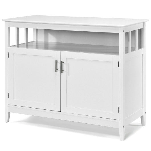 Costway Modern Practical and Beautiful Wooden Kitchen Lockers with Large Storage Space - White
