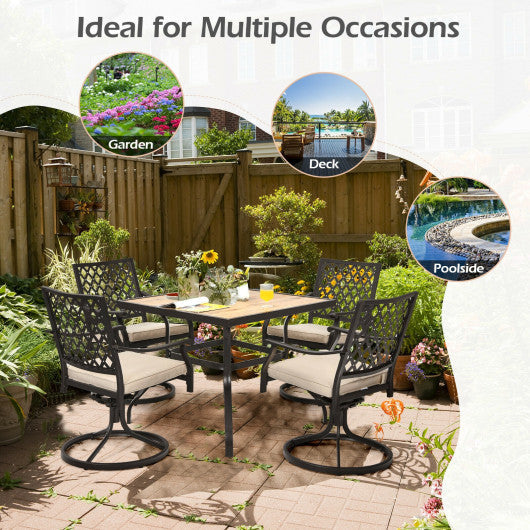Costway Patio Metal Square Dining Table for Garden and Poolside