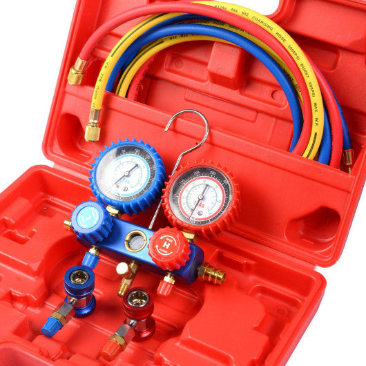 Costway R134A Manifold Air Conditioner Gauge Set with case