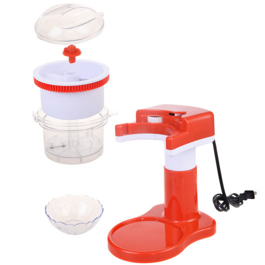Costway Red Electric Ice Shaver Crusher Machine