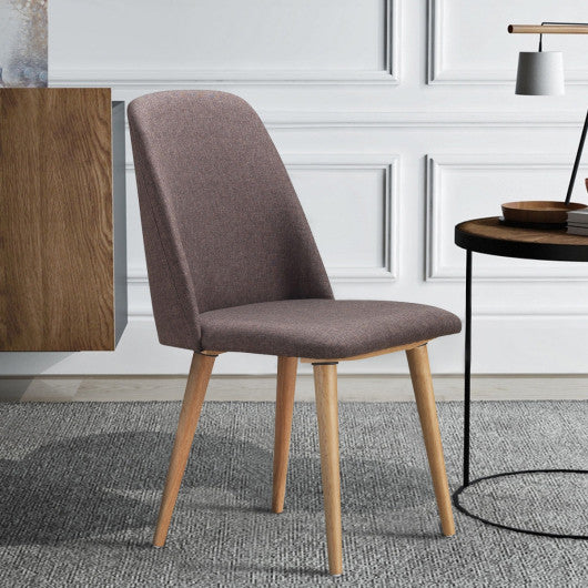 Costway Set of 2 Brown Leisure Accent Armless Upholstered Dining Chairs