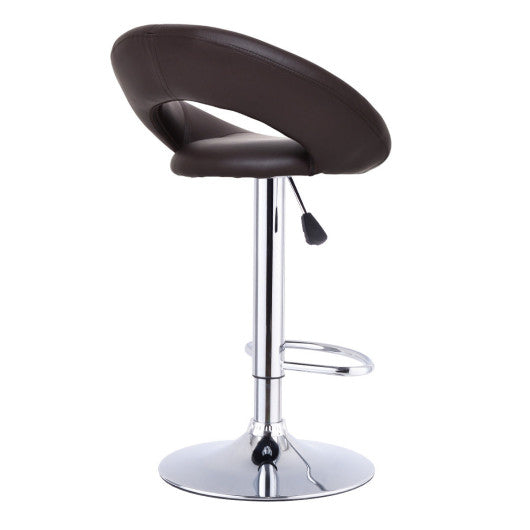 Costway Set of 2 Coffee Adjustable Swivel PU Bar Stools
