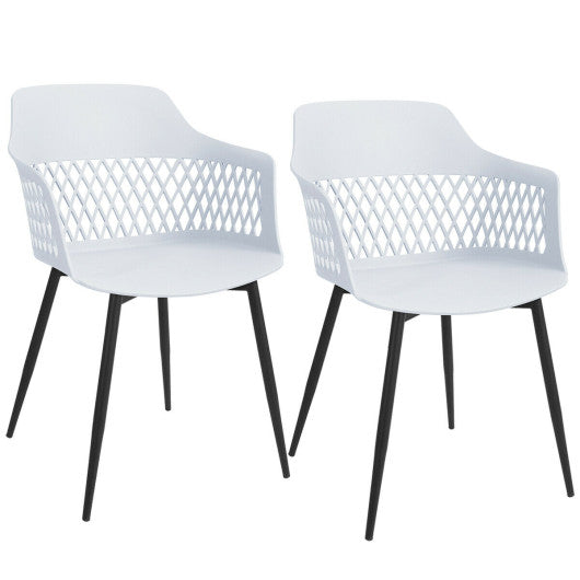 Costway Set of 2 Modern Hollow Back Dining Chair
