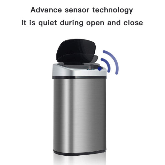 Costway Set of 2 Touch-Free Motion Sensor Bins Trash Cans