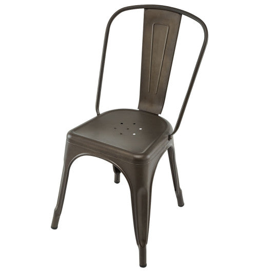 Costway Set of 4 Copper Stackable Tolix Style Dining Chairs