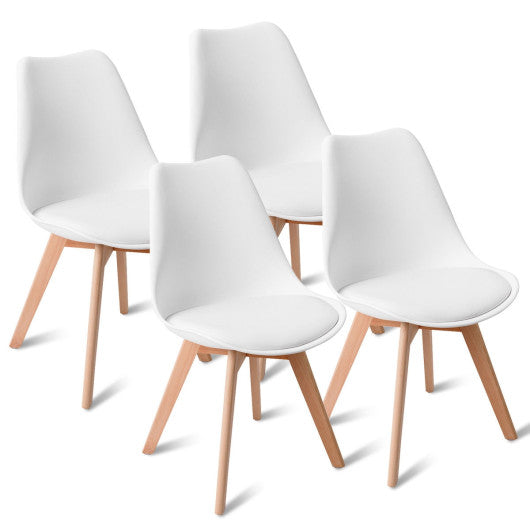 Costway Set of 4 Mid Century Dining Side Armless Chairs