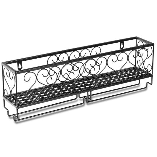 Costway Wall Mounted Metal Wine Rack Wine Bottle Storage