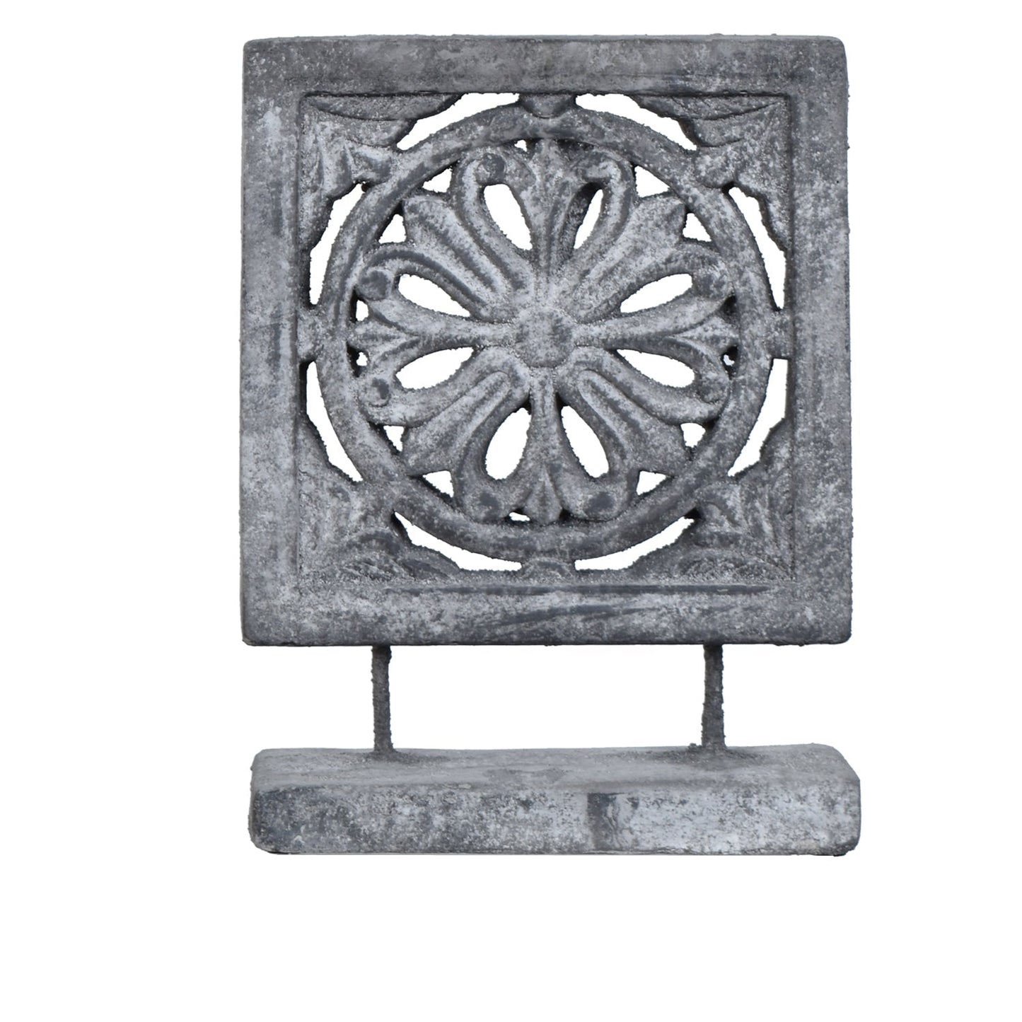 Crestview Collection 10" x 4" x 13" Traditional Concrete Relic Statue In Gray Wash Concrete Finish