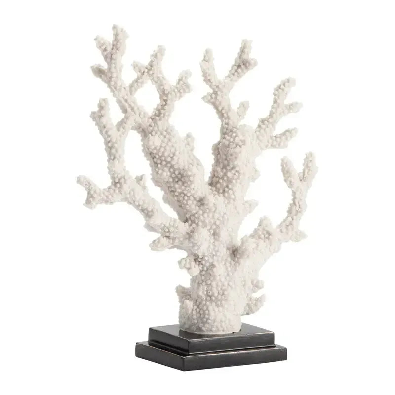 Crestview Collection 11" x 4" x 14" Coastal Resin Natural Coral Statue In Natural White Coral Finish