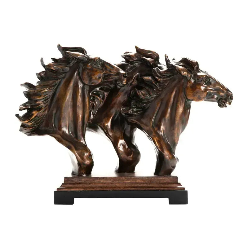 Crestview Collection 23" x 8" x 18" Traditional Resin Running Free Statue In Bronze Finish