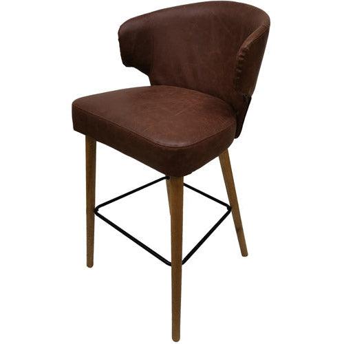 Crestview Collection Auburn 22" x 22" x 40" Traditional Faux Leather And Wood Bar Stool