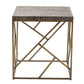 Crestview Collection Bengal Manor 22" x 22" x 24" Occasional Mango Wood And Iron Square End Table With Crazy Cut Iron In Aged Gold Finish In Burnished Ebony Finish