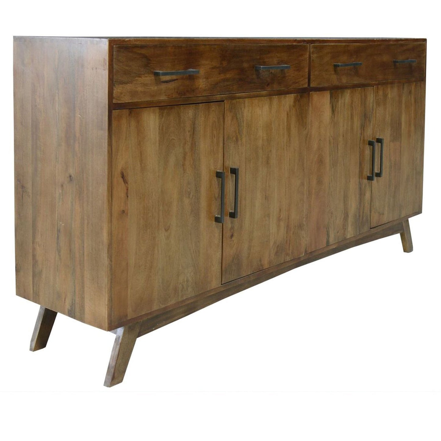 Crestview Collection Bengal Manor 72" x 17" x 37" 2-Drawer 4-Door Transitional Mango Wood Dovetail Case Sideboard In Heritage Finish