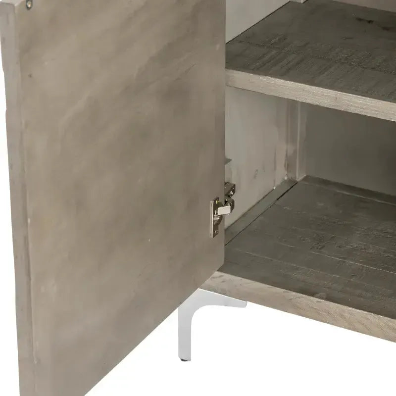 Crestview Collection Delaware 70" x 16" x 34" 3-Door Transitional Brown Wood And Metal Sideboard