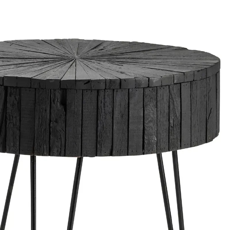 Crestview Collection Drummond 24" x 24" x 22" Occasional Metal And Wood End Table In Ebony Finish