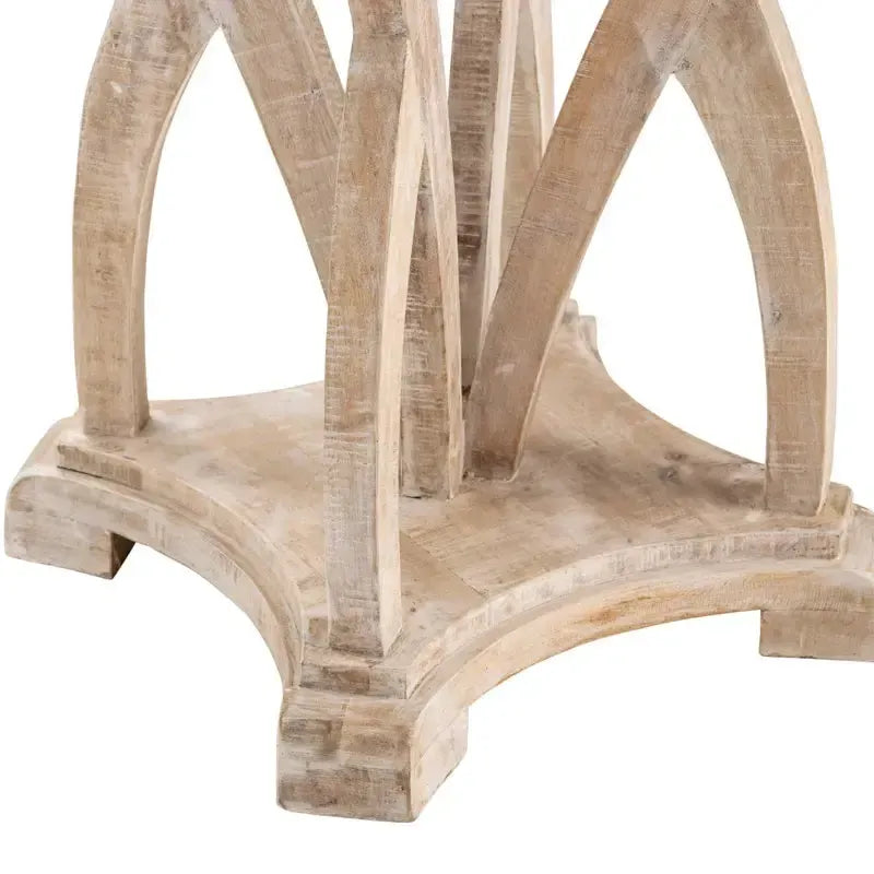 Crestview Collection Evelyn 26" x 26" x 29" Rustic Wood Accent Table In Light Brown Finish