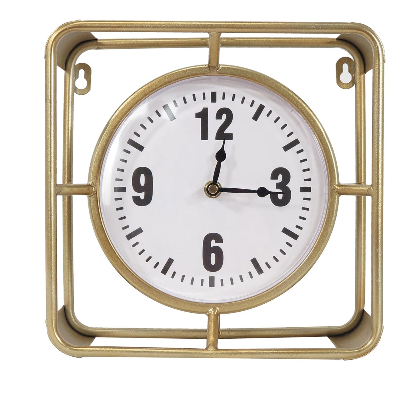 Crestview Collection Forward Timing 10" x 4" x 10" Transitional Aluminum Table Top Clock In Gold Finish