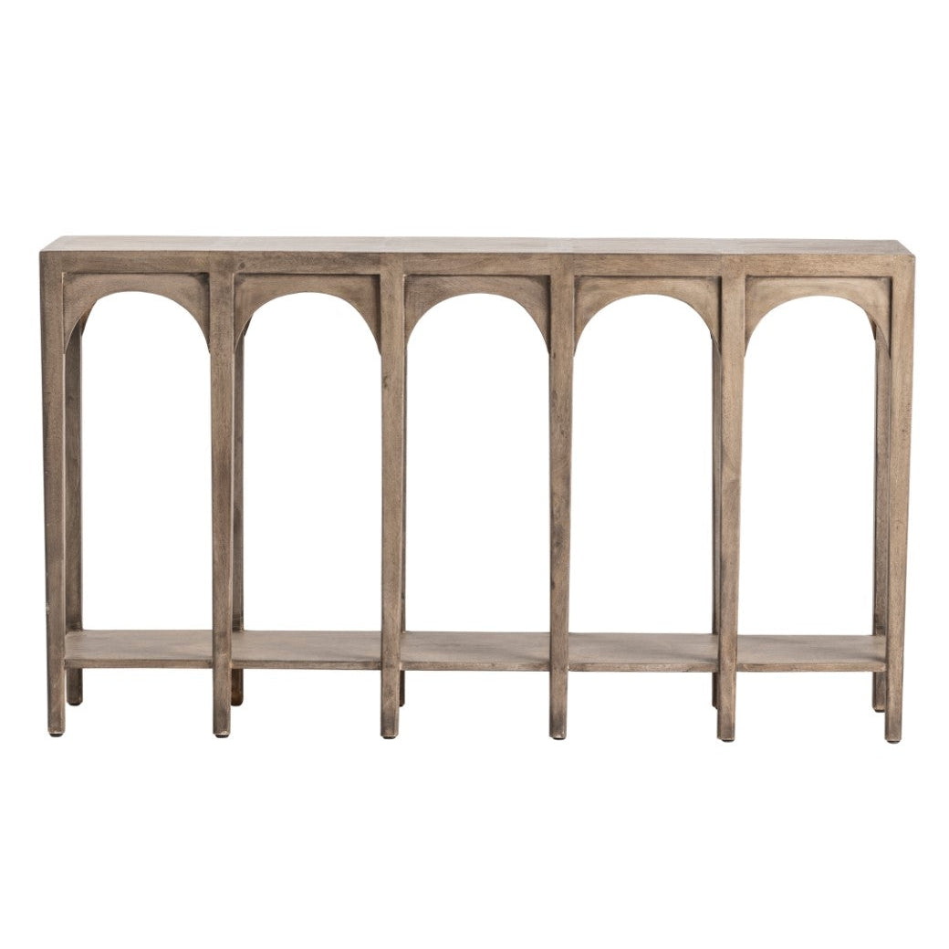 Crestview Collection Gotham 64" x 14" x 36" Rustic Unfinished Wood Console Table