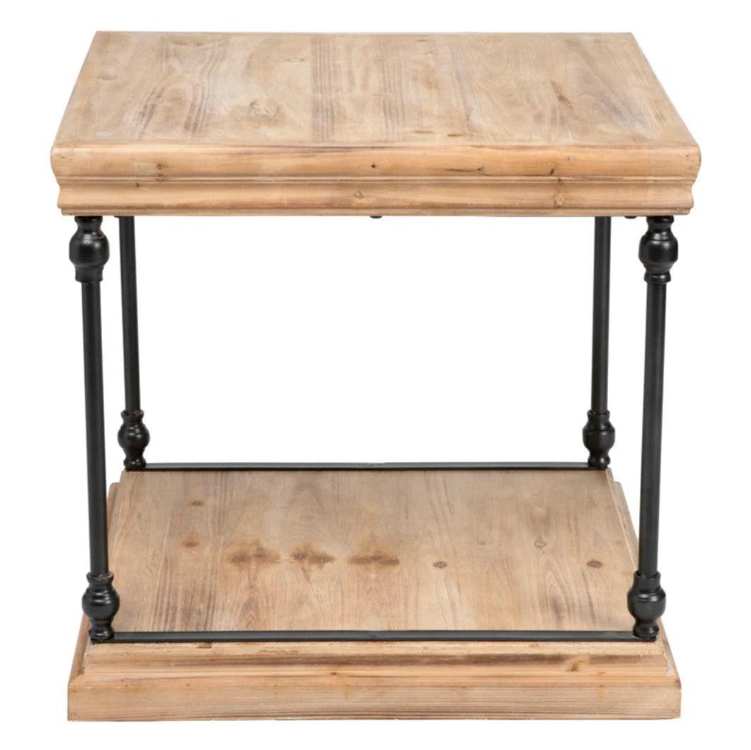 Crestview Collection La Salle 23" x 25" x 24" Occasional Metal And Wood End Table In Natural Finish